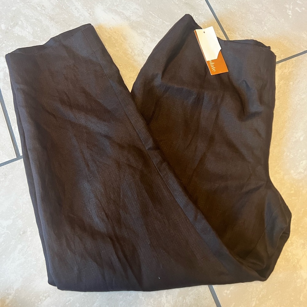the upgrade parisian signature women's Brown linen blend pants size 10P See Pics